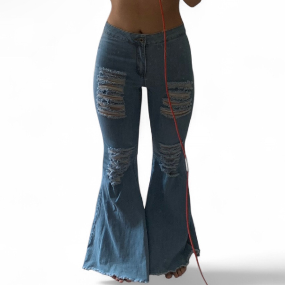 Rue 21 Stretchy Ripped Flare Jeans